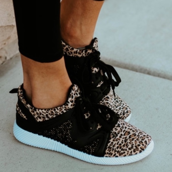 Shoes - Boutique Leopard & Black Sneakers